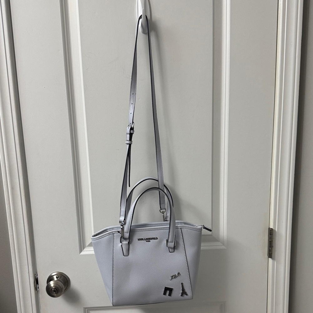 Karl Lagerfeld Light Gray Satchel with Charms - Picture 2 of 10